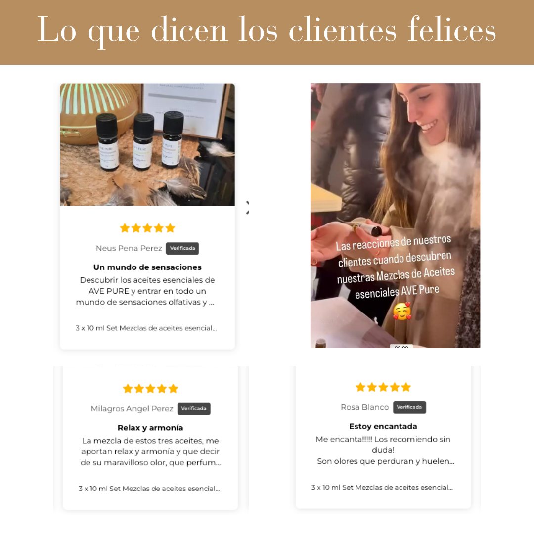 Kit de 3 sinergias de aceites esenciales 100% puros "Rituales de calma - Sweet Escape"