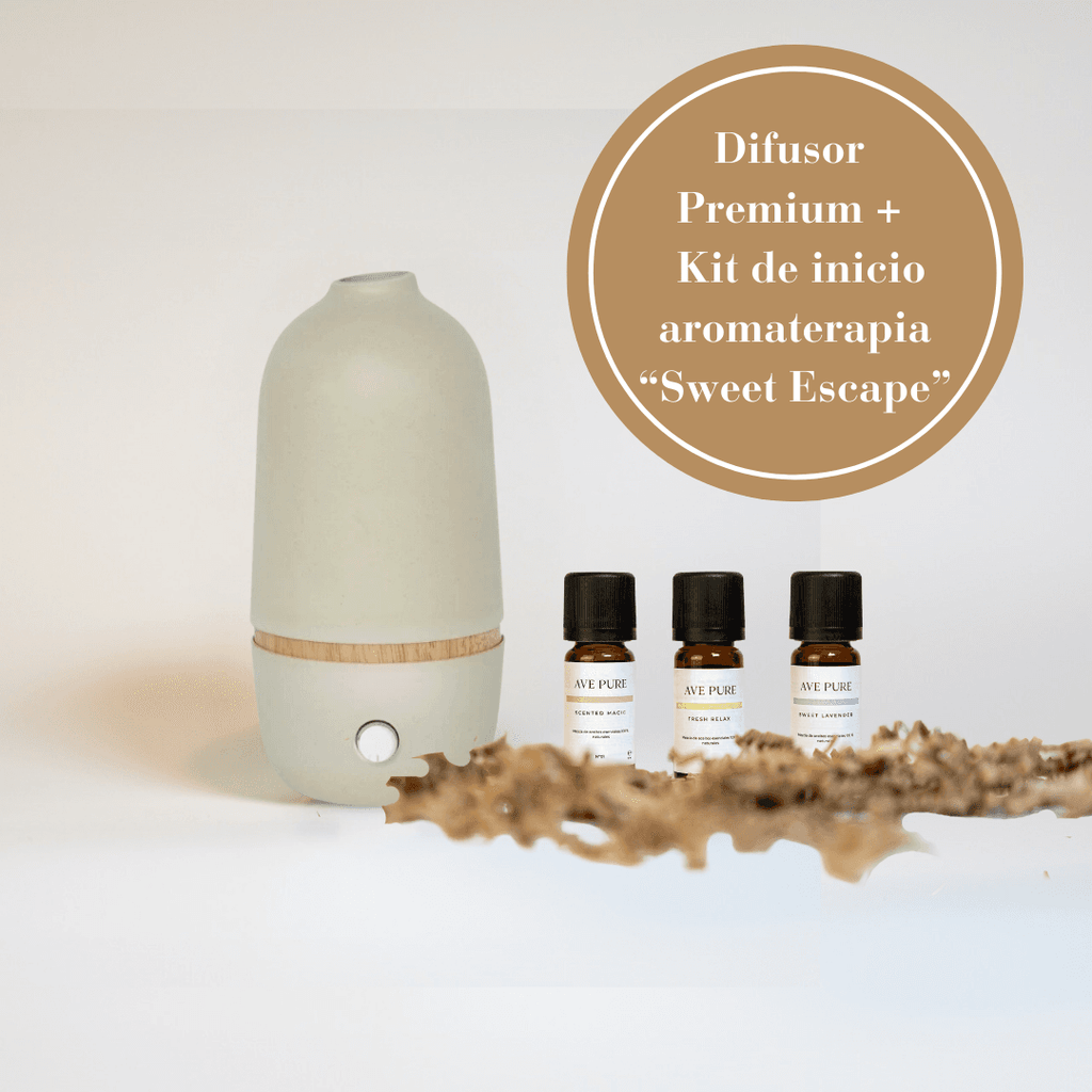 Kit Difusor Nebulizador + set "Sweet Escape"  3 Aceites Esenciales Puros