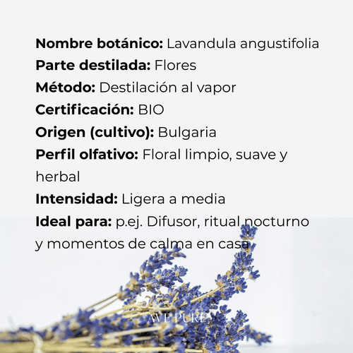 Aceite de lavanda 100 % puro BIO 10ml