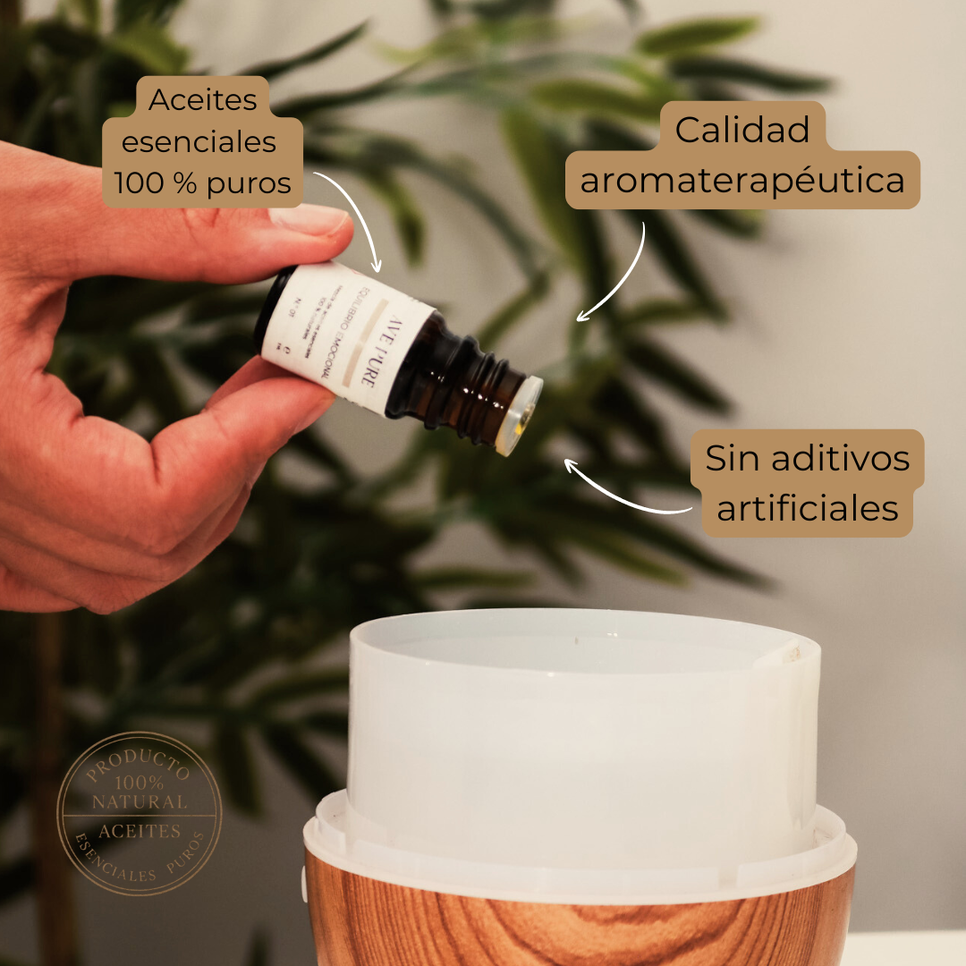 Difusor ultrasónico + Kit de inicio aromaterapia con mezclas de aceites esenciales 100% puros «Sweet Escape Mini» – 3 x 5 ml - Imagen 2